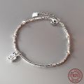 La Monada 16.5+3.5cm Irregular Bracelets For Women Silver 925 Sterling ID Card Hexagon 925 Sterling Silver Women's Bracelet. 