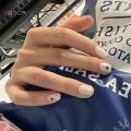 Y2K Style White Matte Nails with Star Designs Reusable Frosted False Nails Short Press on Full Cover Nail Tips DIY Manicure. 