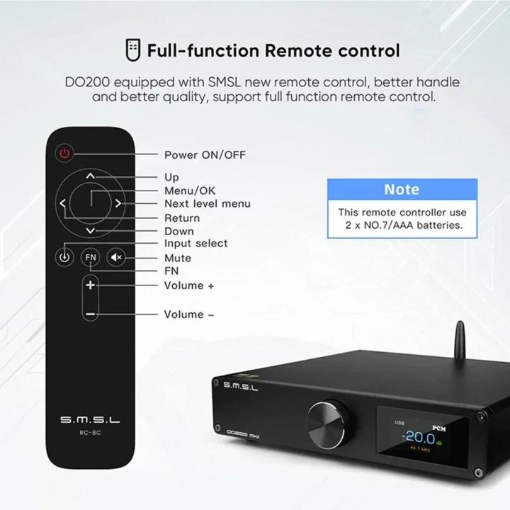 SMSL%20DO200%20MKII%20Bluetooth%205.1%20MQA%20Sound%20Audio%20DAC%20Desktop%20DSD%20XMOS%20ES9068AS*2%20Support%20MQA-CD%20Full%20with%20Remote%20Control%20Decoding%20-%20Image%202