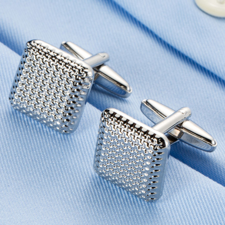 Wedding%20Men%20Silver%20Square%20Cufflinks%20button%20-%20Image%203