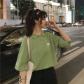 Summer Matcha Green polo Korean Style Loose Short Sleeve Shirt T T-shirt Female Student ins Fashionable Clothes with Half Sleeves Avocado Green. 