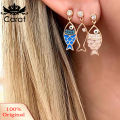 3Pcs/Set Bohemian Hollow Fish Rhinestone Charm Stud Earrings Women Jewelry Gift. 