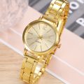 1/5pcs/set Golden Business Quartz Watch Minimalist Fashion Wrist Watch & Faux Pearl Jewelry Set, Gifts For Women Her. 