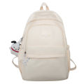 Niche simple backpack, female college student, junior high school student, girl, Japanese bubble lattice, high-value cream school bag. 