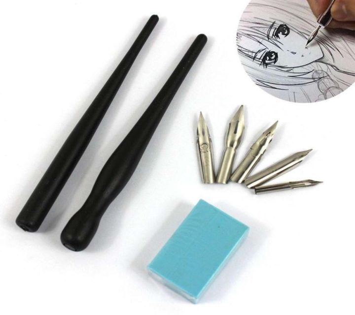 Dip%20Pen%20Set%20Manga%20Comics%20Art%20G%20Pen%20Set%205%20Nibs%202%20Body%20Handle%20Anime%20Cartoon%20Art%20Ink%20Pen%20Tools%20-%20Image%203