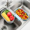 Kitchen Sink Drain Waste Filter Basket Multi-functional Vegetables Fruits Washing Hanging Drainer Rack Kitchen Sink Food Garbage Can 1Pcs.