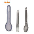 Nextool fork spoon 2-in-1 outdoor pure titanium spork reusable camping tableware case stainless steel portable camping cutlery. 