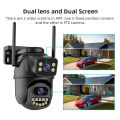 4K 8MP HD Wifi PTZ Camera Outdoor 4MP Dual Lens Dual Screen AI Auto Tracking IP Camera CCTV Audio Video Surveillance P2P iCSee. 