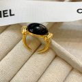 Natural stone oval open ring, retro fashion design, index finger ring, personality niche, light luxury, new hand jewelry women.
