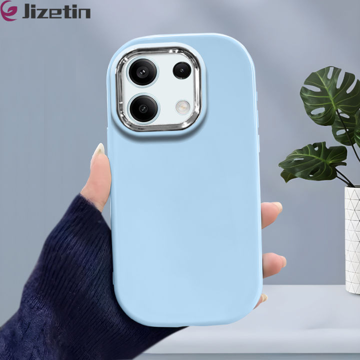 Jizetin for Redmi Note 13 Pro Plus 5G Note 13 5G Xiaomi Poco X6 5G Back Cover Luxury Color Bright Lens Frame Candy Soft Rubber Phone Cases