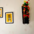 2 set of Vertical Plastic Flower planter Tub with wall mounted stand and 6 pockets Pots, Wall Hanging planting Pots. 