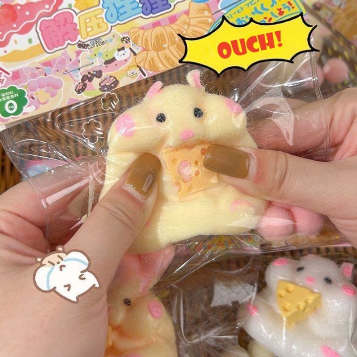 MoupBoi Cartoon Mouse Cute Hamster Waffles Paws Squeeze Toy Silicone Decompression Stress Relief Toy For Kids Gift Squishy Toys
