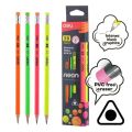 Deli EU51800 Neon Graphite HB Pencil – Pack of 12 Pcs. 