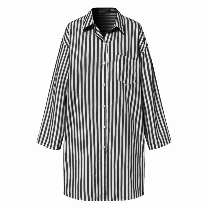 ZANZEA%20Korean%20Style%20Women%20Fashion%20Casual%20Lapel%20Shirt%20Button%20Down%20Striped%20Tops%20Blouse%20-%20Image%206