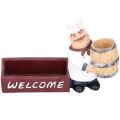 Chef Figurine Statue Toothpick Holder Cute Sculpture Rustic Retro. 
