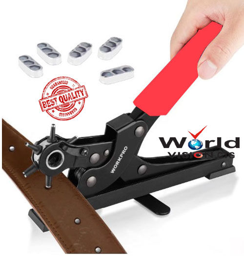 Leather Hole Punch, Belt Hole Puncher, Heavy Duty Revolving Punch Plier  With 6 Holes, Multi Sized For Belts, Crafts, Card, Rubber, Etc. - Tools 