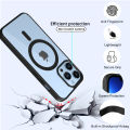 For Apple iPhone 12 Pro MagSafe Compatible Shockproof Transparent Slim Fit Wireless Charging supported Frosted Border Phone Back Case Mobile Cover. 