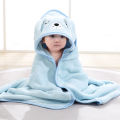 Factory Baby Hooded Hooded Bath Towel Foreign Trade Cartoon Baby Swimming Coral Fleece Bathrobe Bath Towel for Children.