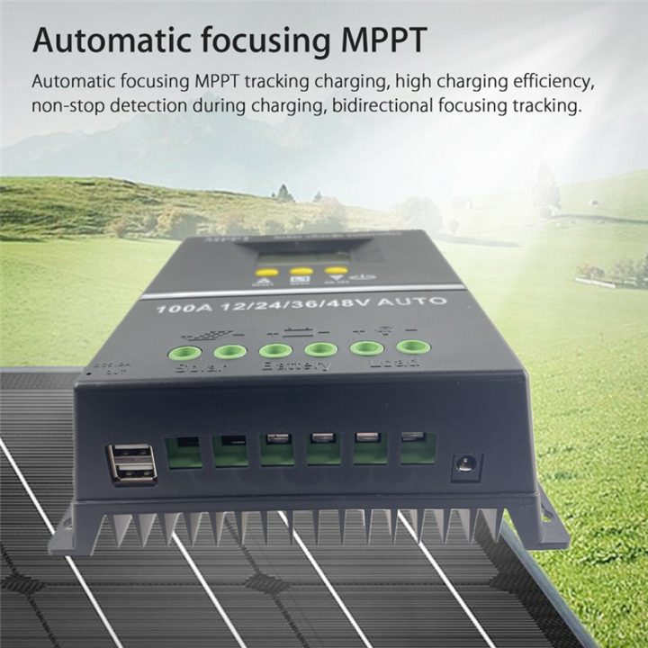PWM%20100A%2012V%2024V%2036V%2048V%20AUTO%20Solar%20Panel%20Charge%20Controller%20Solar%20PV%20Battery%20Charger%20with%20LCD%20MPPT%20Solar%20Controller%20-%20Image%204