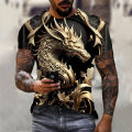 Men's Dragon T-shirt Fashion 3d Printed T Shirt Animal Pattern Short-sleeved Oversized Streetwear Tees Summer Casual Men's Tops Dislikelike.