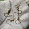 20 Pair Golden Earring Hook Fish Hook DIY Accessory Jewellery Findings. 