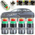 4Pcs Auto Tire Pressure Monitor Tyre Gage Alert Sensor Indicator Valve Caps. 