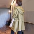 Women's Windbreaker Jackets Mid-Length New Spring Autumn Casaco Large Size 3XL Thin Coat Loose Casual Hooded Jacket Female. 