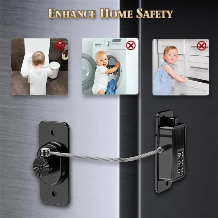 Fridge%20Lock,%20Refrigerator%20Lock,%20Keyless%20One-Click%20Access,%20Customizable%20Password,%20Child%20Safety%20Combination%20Lock%20Black%20Easy%20to%20Use%20-%20Image%208