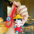 Cartoon anime One Piece keychain, Luffy Chopper, three-dimensional doll, car keychain pendant, bag ornament. 