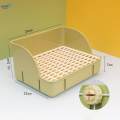 Rabbit for Cage Small Animals Litter Tray Durable Corner Toilet Box for green pp mesh. 
