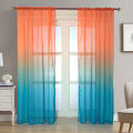 Window Curtain Panel Non-fading Transparent Gradient Tulle Curtain. 