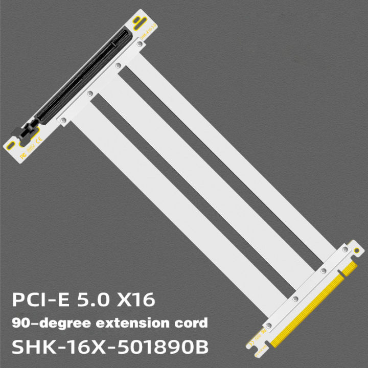 PCIe%205.0%20X16%20Riser%20Cable%20White%20%5BRTX4090%20RX6950XT%5D%20Twinax%20Shielded%20High-Speed%20Vertical%20Mount%20Gaming%20Mini%20SAS%20PCI%20Express%20Gen5%20-%20Image%203
