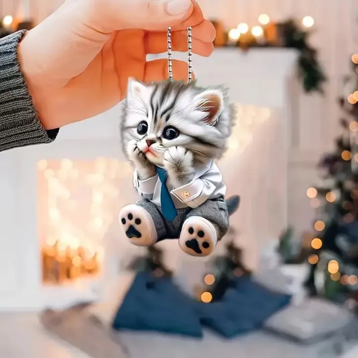 Car%20Pendant%20Hanging%20Ornament%20With%20Chain%20Realistic%20Animal%20Cat-Shaped%202D%20Pendant%20Rearview%20Mirror%20Hanging%20Decor%20Car%20Accessories%20Leima%20-%20Image%203