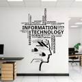 Information Technology Vinyl Wall Decal Educational Engineering Software Technology Company Office Decoration Sticker Gift B6.