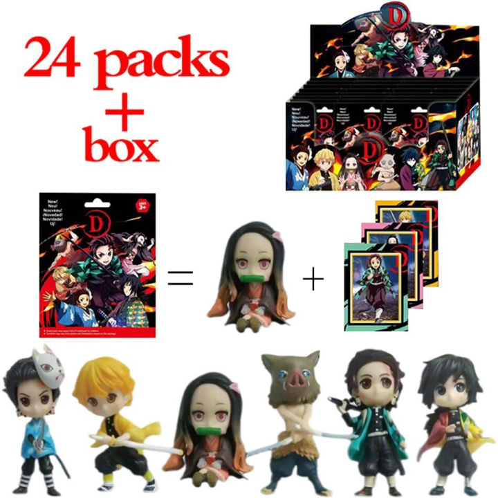 2-24pcs Anime Demon Slayer figures Mystery Blind Box Toys PVC model Adults Decorative Kids birthday Christmas Gifts