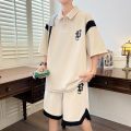 Boys Summer New Casual Suit Teen Trend Loose All-MatchingpoloShirt Two-Piece Set Male.