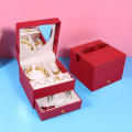 Three Layers Jewelry Storage Box Multi-Compartment Large Capacity Flannelette Jewelry Organizer Case Flannelette Jewelry Box for Ladies Gift Personal Use Fashion Accessory. 