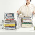 Foldable Book Box Student Dormitory Classroom Book Organizer Transparent Pouch NOVO.