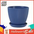 HelloWorld Round Flower Pot Corrosion Resistant Smooth Surface Flower Pot.