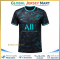 Paris Saint-Germain (PSG) Jersey – Nike – ALL Accor Live Limitless – Short Sleeve Football Jersey – Black/Teal France/French Football Club Fan Shirt.