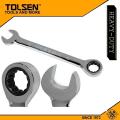 TOLSEN 19mm Ratchet Gear Spanner Fixed Head Combination Wrench Cr-V Model: 15215. 