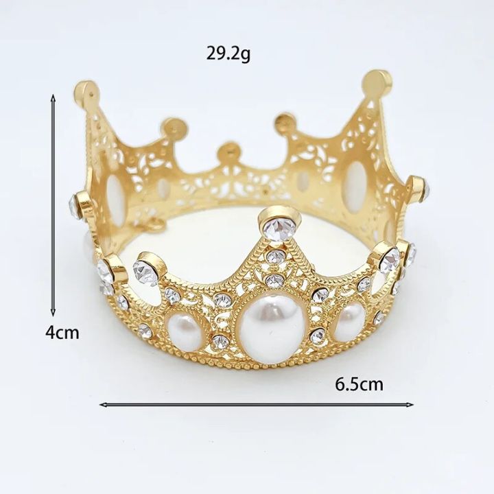 Fashion%20Simple%20Pearl%20Rhinestone%20Small%20Round%20Crown%20Headdress%20Birthday%20Cake%20Decoration%20Children's%20Sweet%20And%20Cute%20Hair%20Accessories%20-%20Image%202