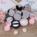 7 Style Portable Plastic Powder Box Empty Loose Powder Pot With Sieve Mirror Cosmetic Sifter Loose Jar Travel Makeup Container.