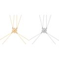 M2EA 4 Piece Four Leaf Clover Stitching Necklace Magnet Stone BFF Friendship Heart Pendant Chain Choker Necklace Jewelry.