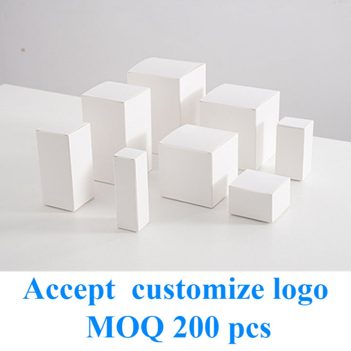 50 Pcs Sizes Blank White Paper Packaging Recycled Kraft Paper Box ...