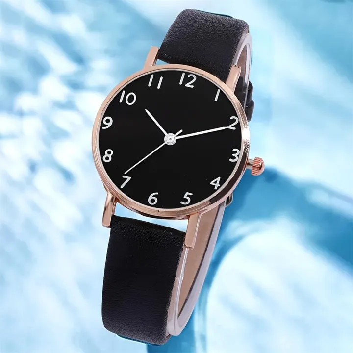 2pcs%20Set%20New%20Watch%20Women%20Fashion%20Casual%20Leather%20Belt%20Watches%20Simple%20Ladies%20Round%20Dial%20Quartz%20Wristwatches%20Dress%20Clock%20-%20Image%204