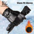 LouisWill Men's Cycling Gloves Winter Warm Fashion Waterproof Gloves Men Faux Leather Driving Gloves Thin Leather Gloves for Touch Screen for Motorcycle Cycling Riding Snow Sports. 