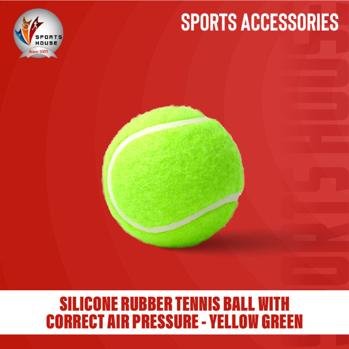 3 pcs Silicone Rubber Tennis Ball with Correct Air Pressure - Yellow Green