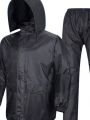 High Quality Double Layer Rain coat For Biker's - Black - free size.