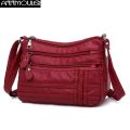 Annmouler Fashion Women Bag Pu Soft Leather Shoulder Bag Multi-layer Crossbody Bag Quality Small Bag Brand Red Handbag Purses.